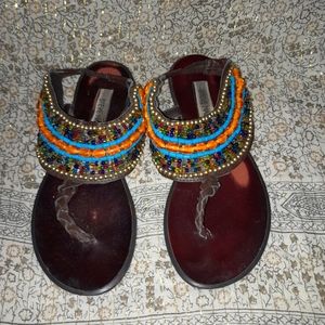Steve Madden Gladiator Style Ornate Beaded Sandals Women's Size 6.5